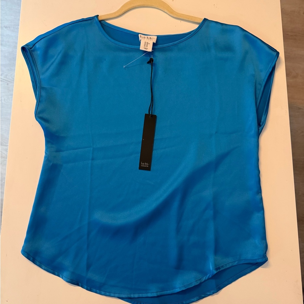 Nicole Miller ocean blue silk top NWT - XS